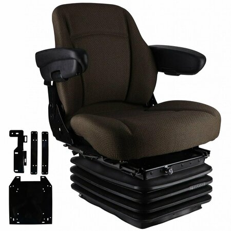 AFTERMARKET Mid Back Seat Brown Fabric w/ Air Suspension Fits John Deere 7200 7210 7220 SEQ90-0604